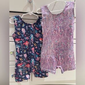 Like New Mermaid & Glittery Gymnastics Leotards